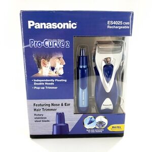 Panasonic ES4025 Wet/Dry Rechargeable Shaver w/ Nose & Ear Trimmer New Sealed